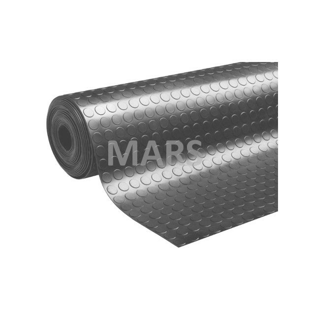 Gumová rohož mincová 3 mm – šírka 1200 mm, šedá